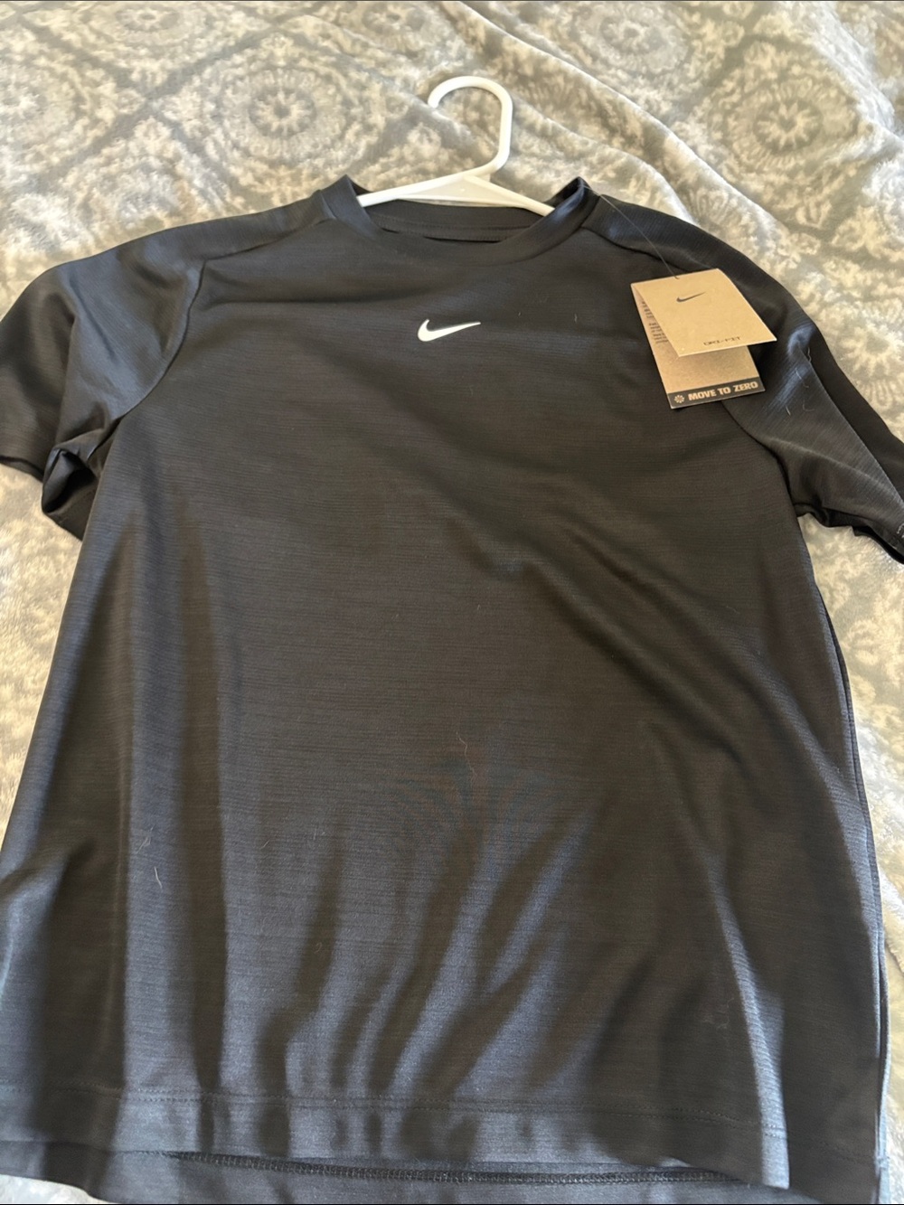 Nike Black Athletic Short Sleeve Tee with White Swoosh